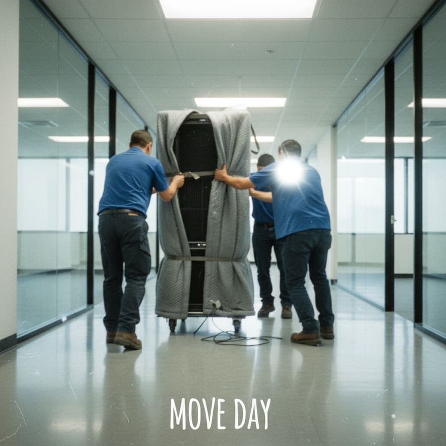 Calenta technician performing water extraction in commercial office space