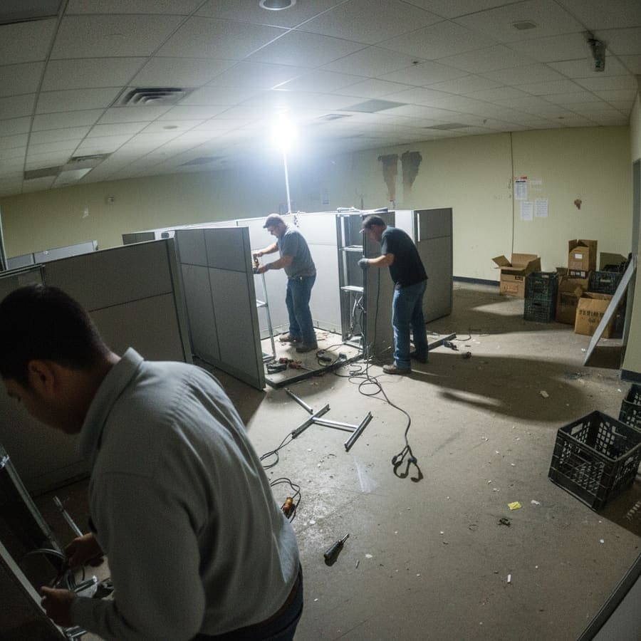 Negative-pressure mold containment in institutional building